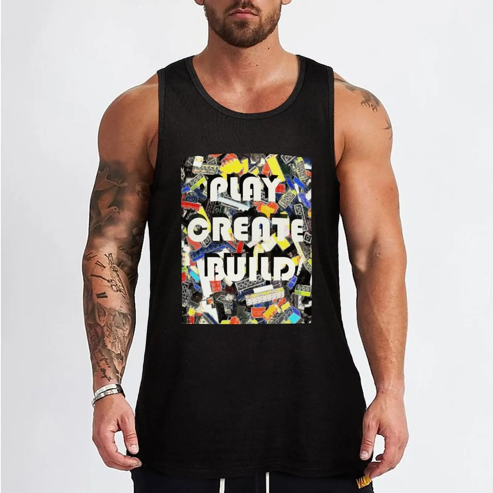 Play Build Create Tank Top Gym clothes Men's summer clothes