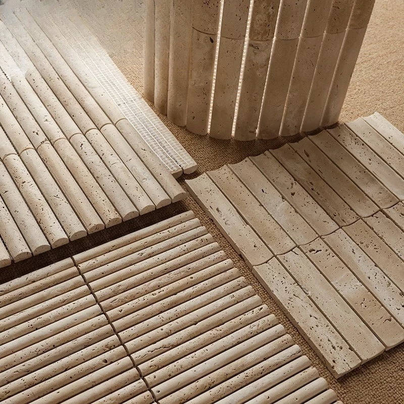 

Atmosphere natural hole stone, long chopsticks brick bar counter bathroom background wall tile