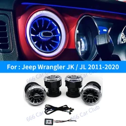 LED 256 Colour Air Vent For Jeep Wrangler JK 2011-2017 JL 2018-2023 Car Interior Ambient Light decoratio Nozzle Turbine Air Outl