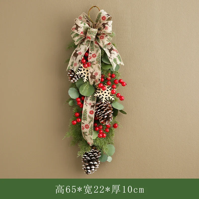 Parede longa criativa nova decoração de vime original guirlanda de natal porta pendurada