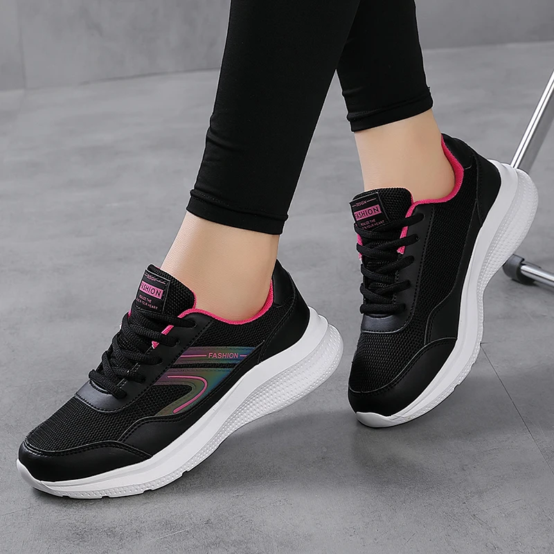 

Fashion Fly Weaving Four Seasons Running Shoes Women Mesh High Quality Soft Casual Sneakers Women Non-Slip Sports Jogging Shoes