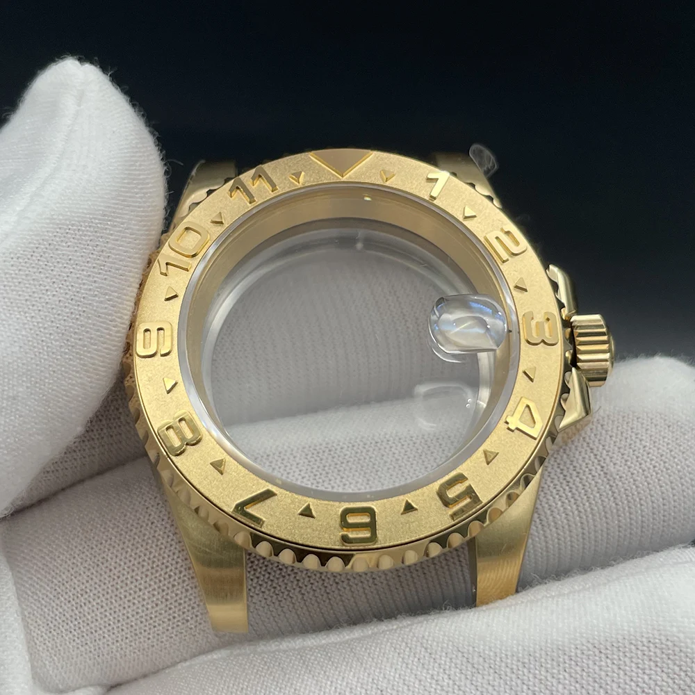 Luxury Modified Watch Parts 40mm Golden Case Sapphire Crystal Sub/Mod Diver's Replacement Shell Suit for NH35/36 Movements 10Bar