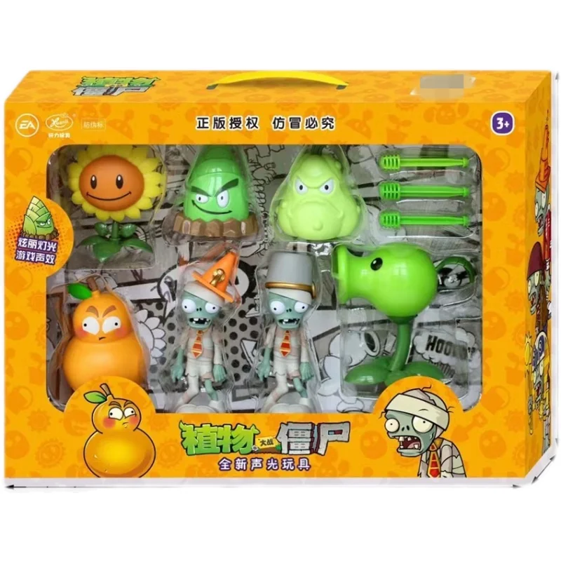 Plants Vs Zombies 2 Playset Sunflower Peashooter Cannon Genuine Game Scene Figure Ornaments Soft Silicone Birthday Gift Boy