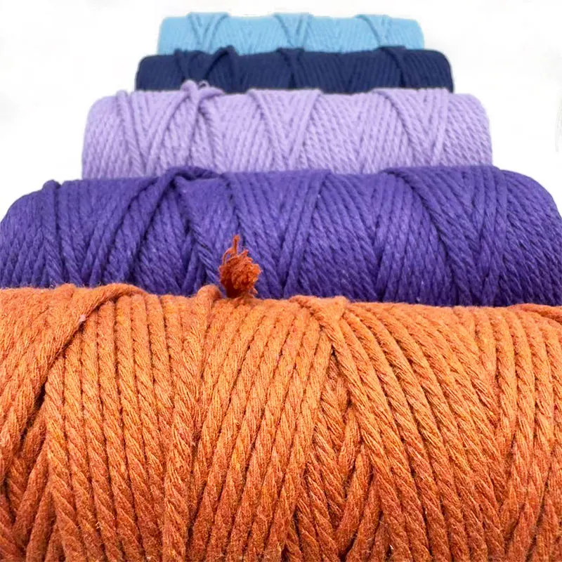 

100M/Roll 3mm Cotton Rope Colorful String Thread for Party Wedding Thread DIY Crafts Braided Twisted Cotton Home Textile Decor