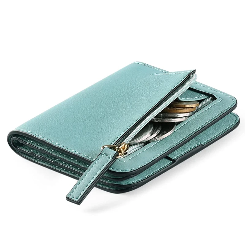 Small Wallets Solid Colour Women Girl Credit Card Holder Case PU Leather Coin Purse Female Wallet Short Purses Exquisite Wallet