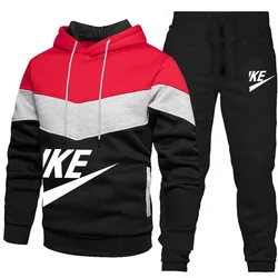 Men's Tracksuit Running Casual Hoodies Sweatpants Two Piece Sets Winter Sports Suit Outdoor Sweatshirt Set Fashion Male Clothing