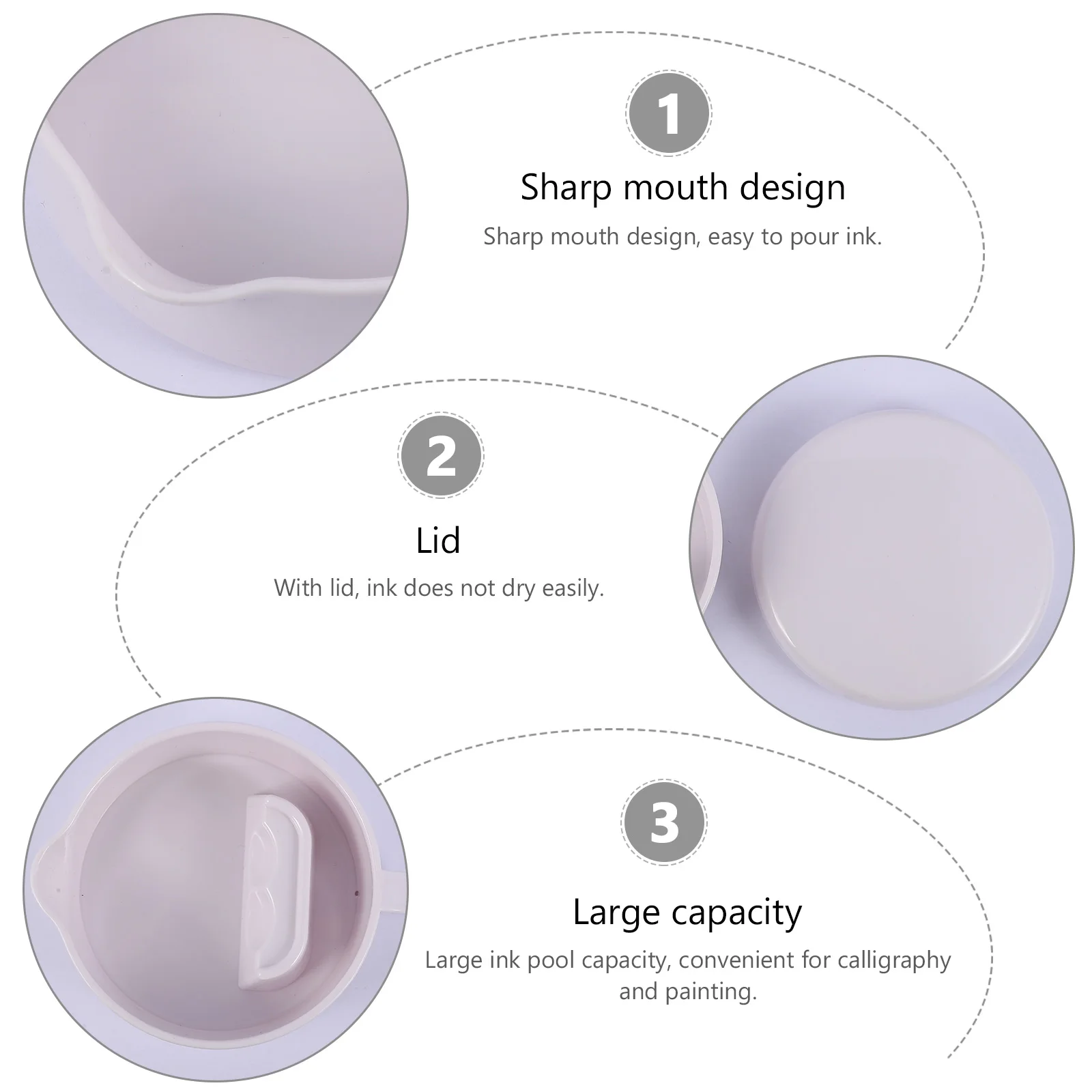 طبق حبر احترافي متعدد الوظائف، نافورة حبر متينة وخفيفة الوزن وصغيرة الحجم وجميلة
