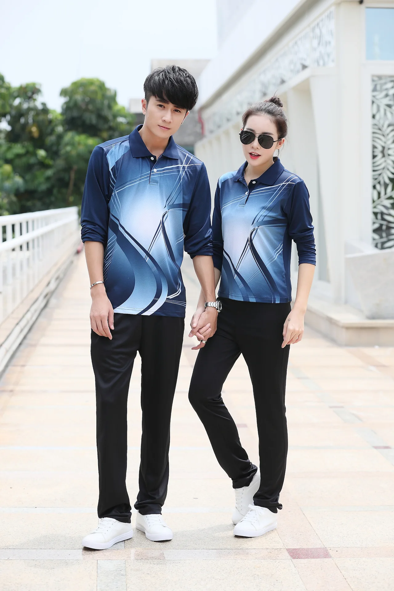 New Men/Women badminton long sleeve shirt pants,table tennis T shirts,tennis training jerseys sets sportswear trousers tracksuit