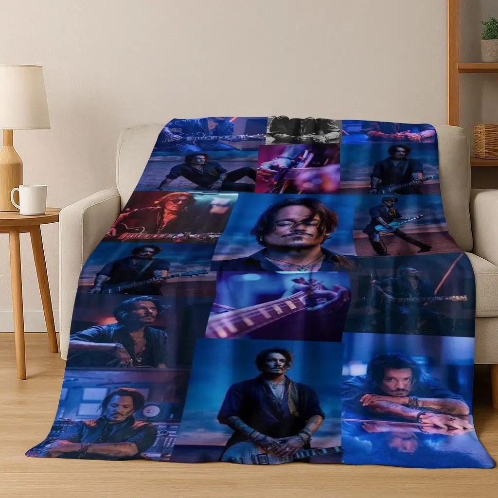 26 نمط جوني ديب الفن الفانيلا بطانية ، دافئة ومريحة لينة رمي بطانية للمنزل غرفة نوم أريكة تتحول لسرير نزهة غطاء مكتب هدية طفل #6