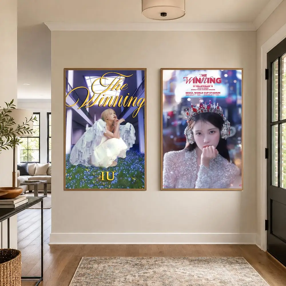 Person IU Poster Graphic Wall Art Poster HD Waterproof PP Paper Print for Bedroom Living Room Office Decor Gift