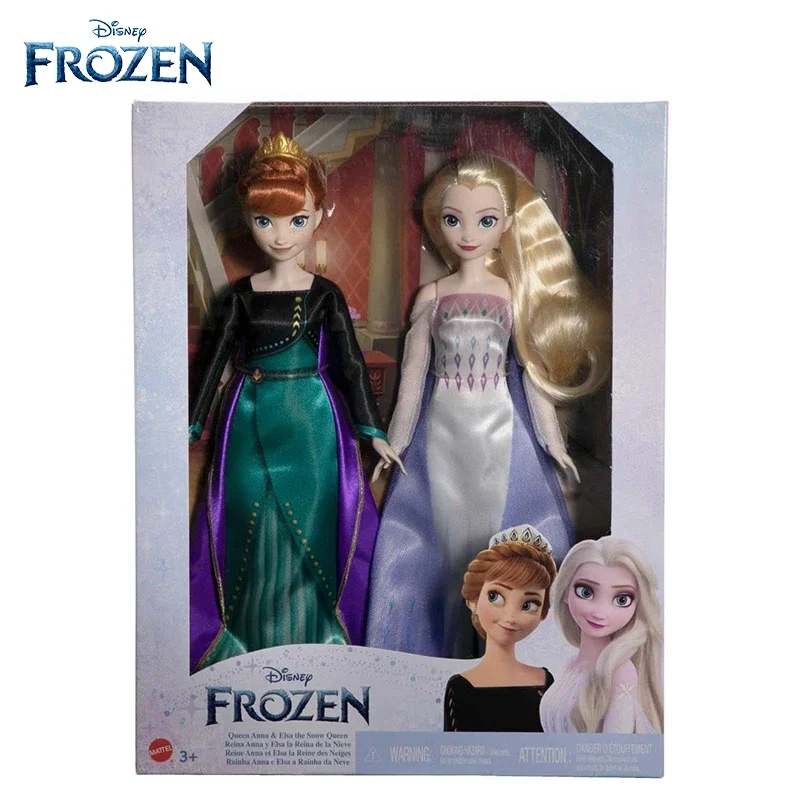 

Disney Frozen Princess Anna and Elsa Double Fashion Doll Action Figure Dress Up Dolls Children Toys for Girls Birthday Gifts