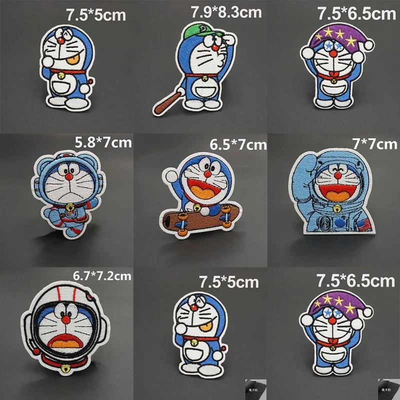 Doraemon Cartoon Animation Embroidery Magic Cloth Stickers Cute Fashion DIY Clothing Hole Repair Subsidy Clothing Accessories