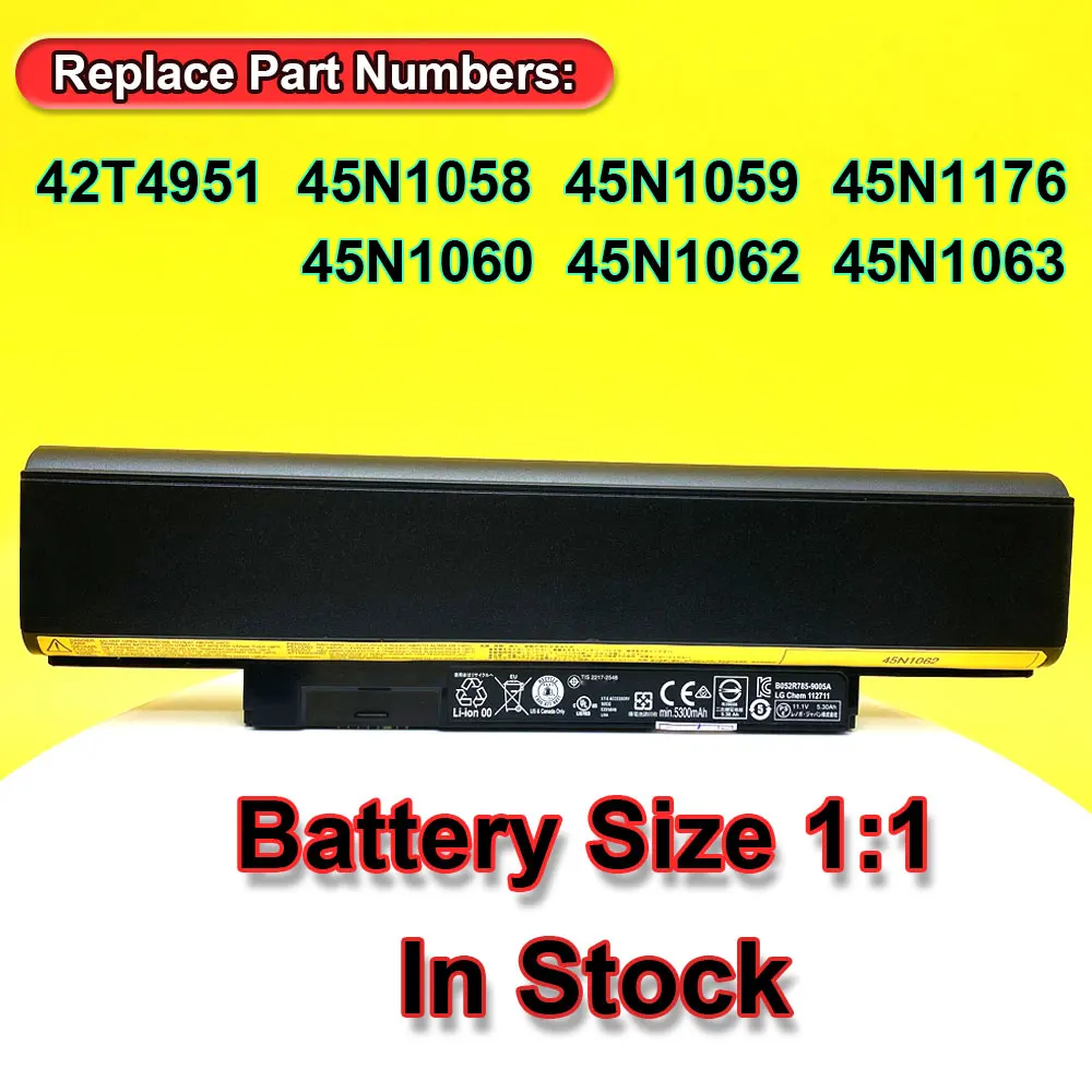 X121E X130E Battery For Lenovo ThinkPad E120 E125 E130 E135 E145 E320 E325 E330 E335 L330 45N1058 45N1063 X131E X140E 63Wh 84+