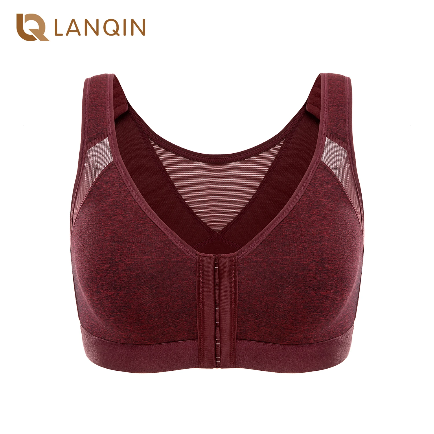 

Full Coverage Front Closure Bra X Back Wirefree Back Support Posture Bra Plus Size Non-padded For Women Posture Corrector E F G