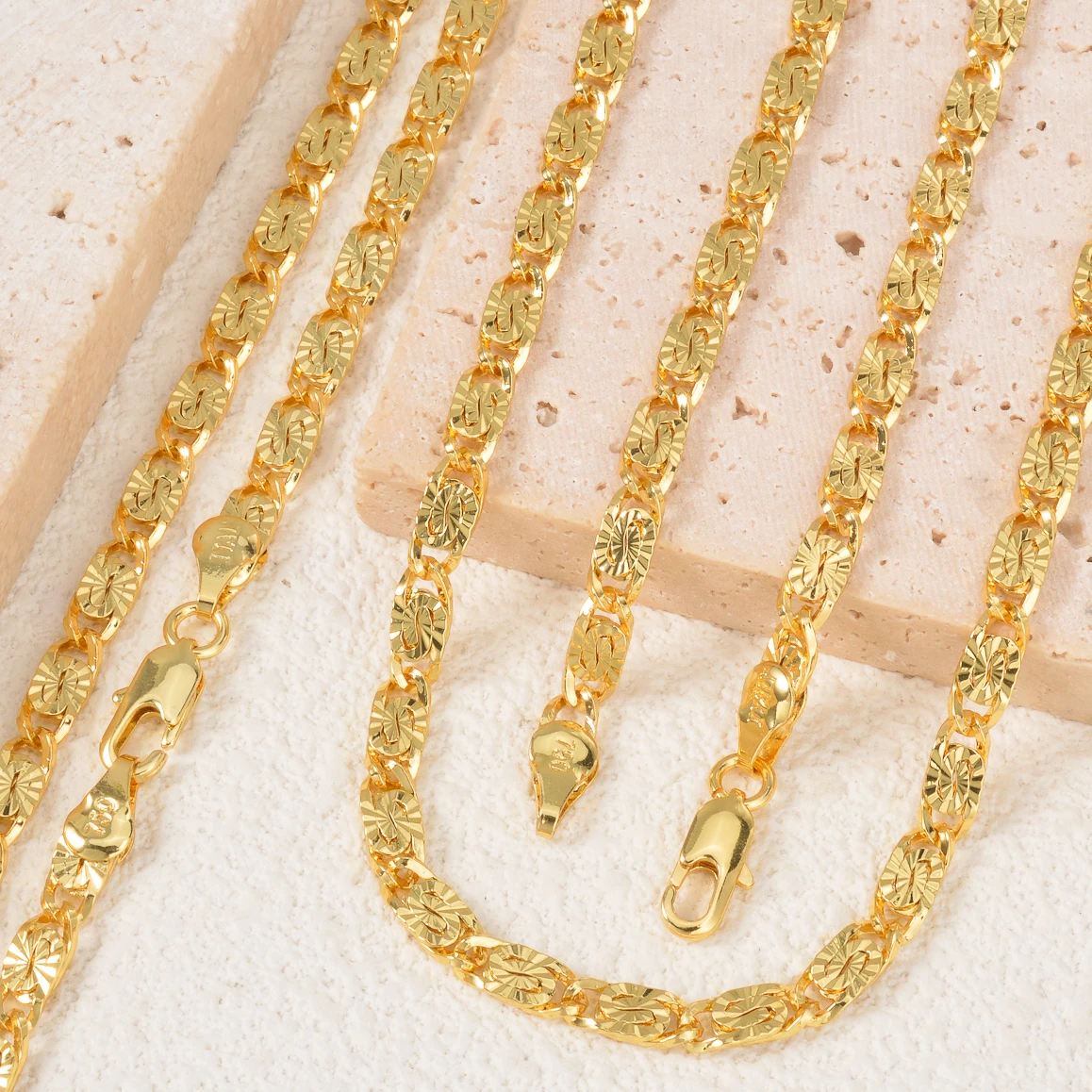 Classic Irregular 18k Gold Plated Copper Necklace New Fashion Pattern Dubai Link Chain for Women High-Quality Jewelry Gift