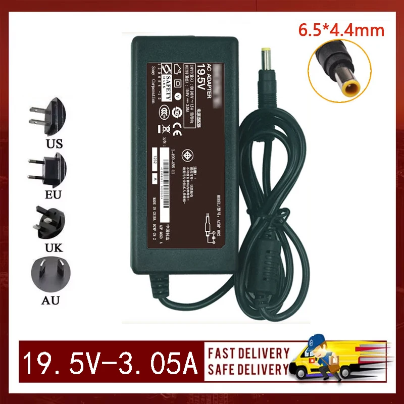 Новый адаптер питания 19,5 В, 3,0 А, 60 Вт, 6,5*4,4 мм для Sony ACDP-002, зарядное устройство для ЖК-телевизора 32-42 дюйма