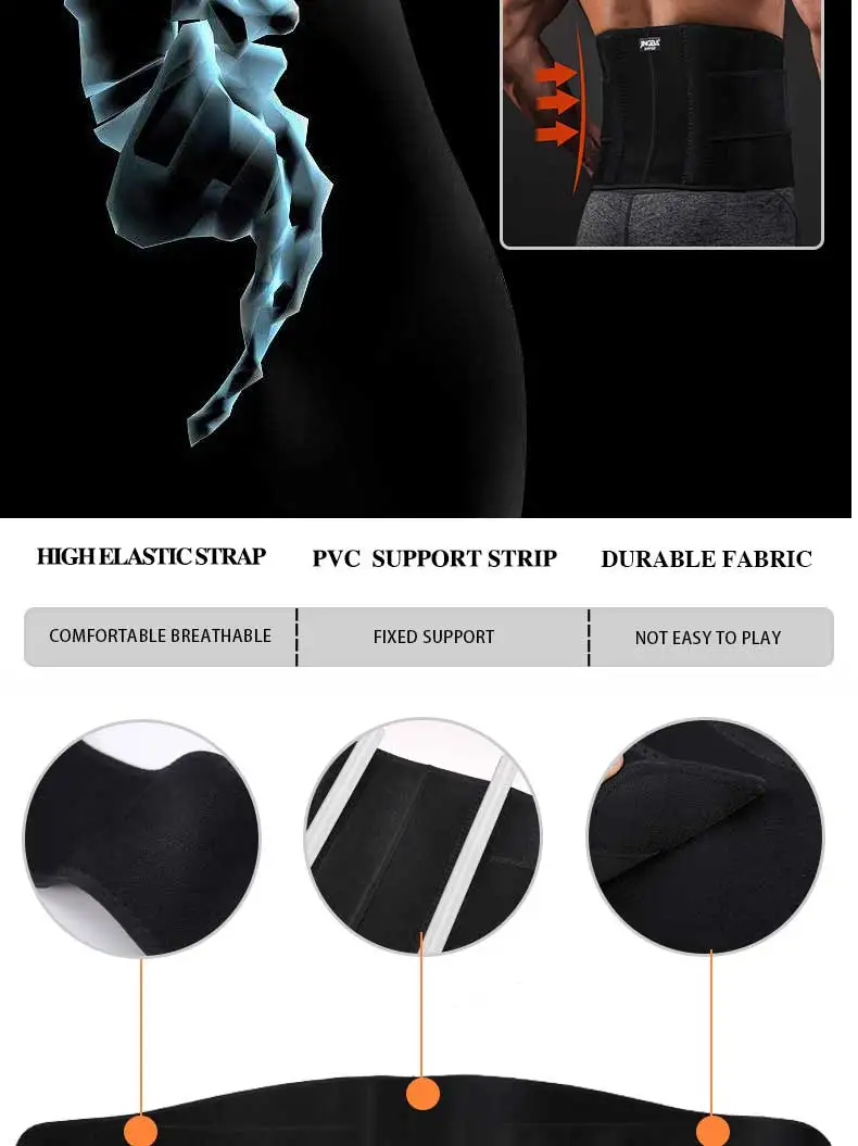 JINGBA SUPPORT Hochwertiger Taillentrainer Körperformer Rückenstützgürtel Bauchgürtel Sport Lendenwirbelgelenk-Schutz – Detail 4