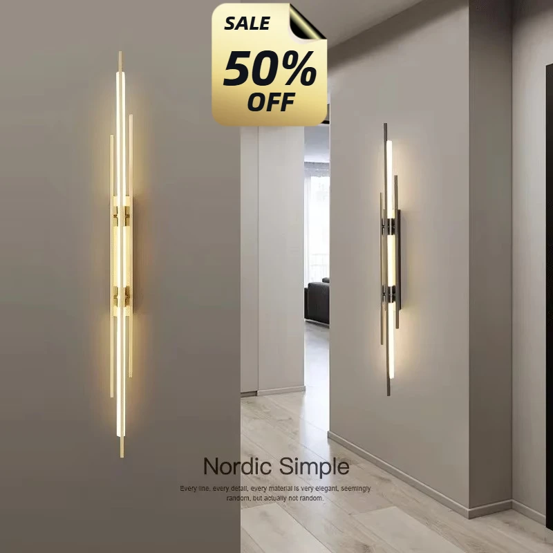 

2025 Modern LED Long Wall Lamp Bedroom Bedside Lamp LivingRoom DiningRoom Loft Wall Light Staircase Corridor Wall Sconces