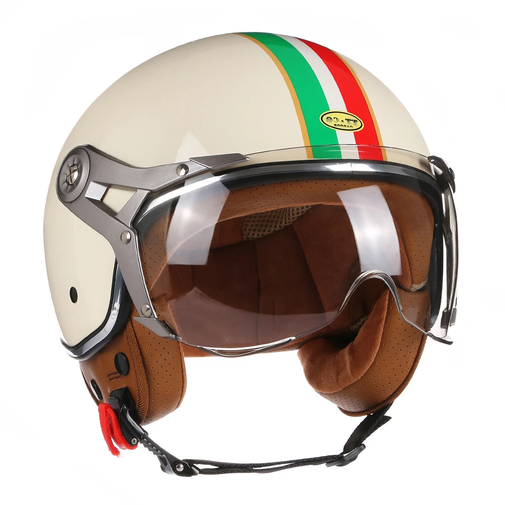 

DOT Open Face 3/4 Motorcycle Retro Motorbike Helmets Vintage Chopper Capacete De Moto Cascos Scooter With For Men Women