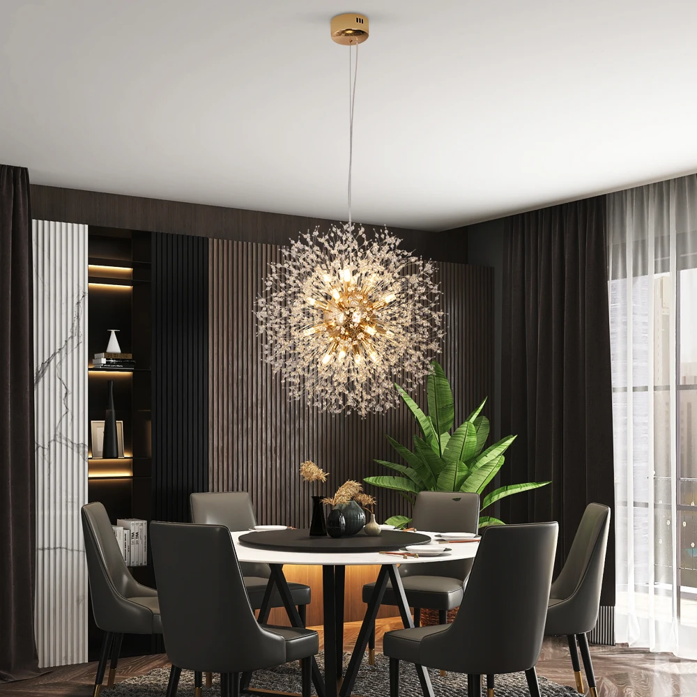 VETRULUS Modern Dandelion Lighting Pendant Lights Living Room Dining Bedroom Pendant Lights Starry Fireball Lighting Fixtures 
