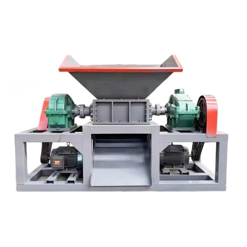 Double Shaft Shredder Customized for Waste Tire Shredding with Energy Saving System for Eco Friendly Recycling