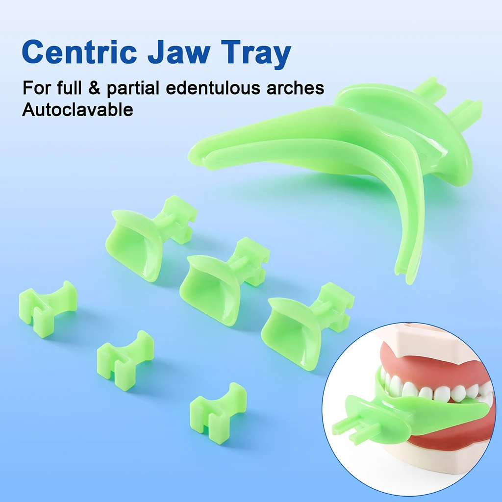 2 Sets AZDENT Dental Mid-Jaw-Tray, vollständige und partielle Abdruckschalen für die Zahnspitzenregistrierung, zur Reparatur von Prothesen, okklusale Abdruckschalen für zahnlose Kiefer – Detail 2