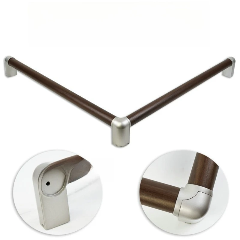 

Toilet L-shaped safe elderly disabled bathroom non-slip handrails, barrier-free toilet solid wood handrails