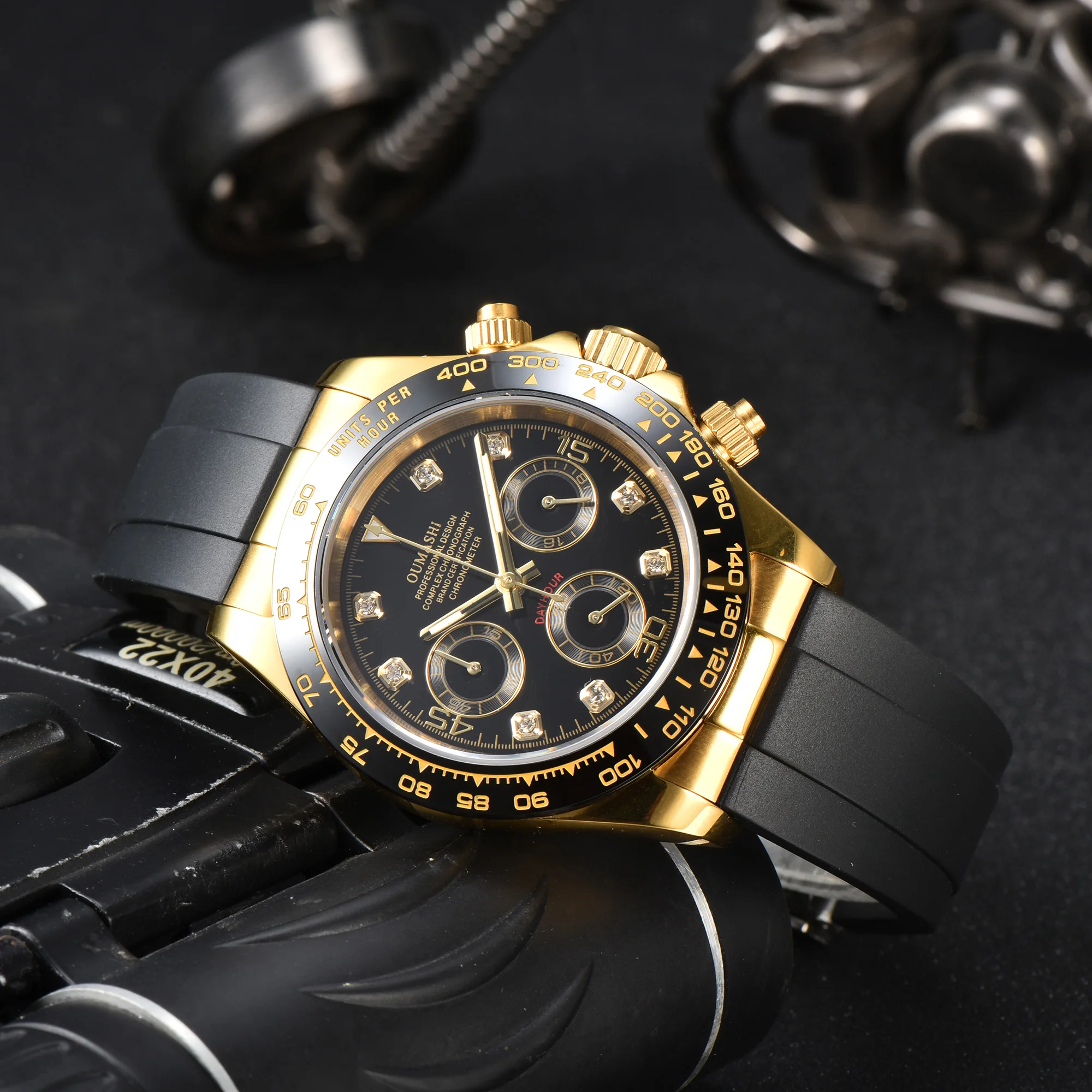VK WATCH Luxury 39mm quartz Chronograph Business Watch Men\'s VK Series 63 Sport Sapphire Glass Gem dial Ceramic bezel insert