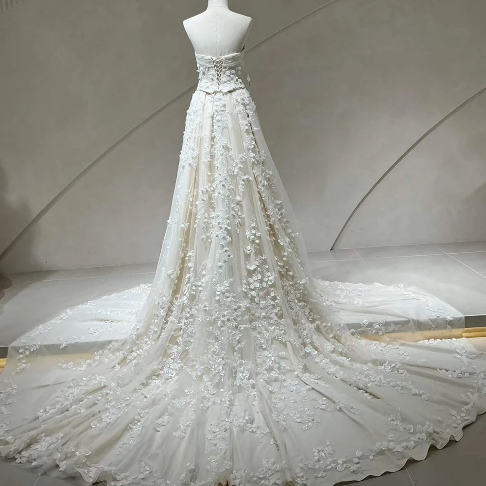 Limited Time Wedding Dress for Woman Bride Customized Sleeveless Appliques See Through Bridal Gown vestidos de novia boda