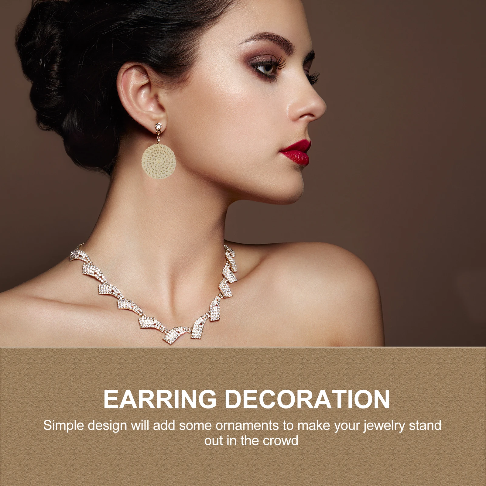 

6 Pcs Woven Round Cake Earrings Jewelry Making Supplies Charms Rattan for Straw Beads and Pendant Kits Man