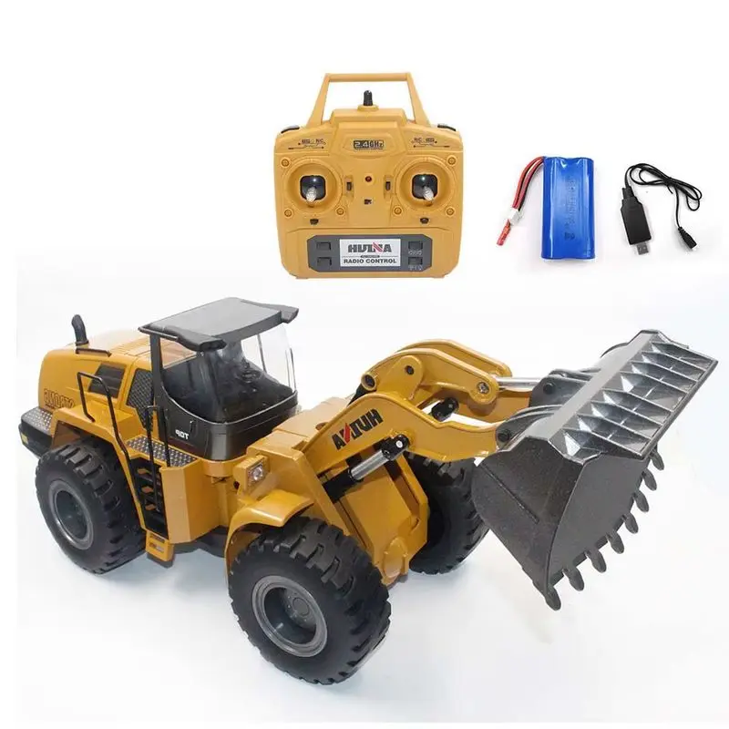 

Huina 1583 1:14 Scale Alloy Remote Control Bulldozer 22-Channel 2.4G Wireless Large RC Car Engineering Toy Vehicle for Children