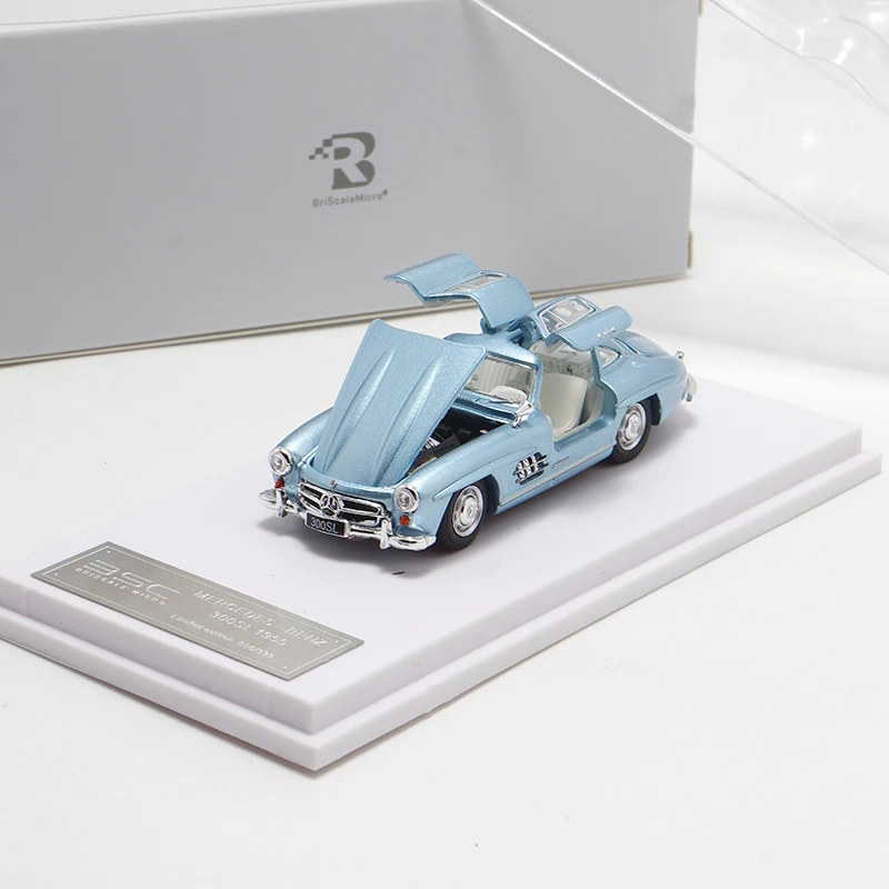 재고 있음: 1:64 1955 300SL W198 갈윙 도어 다이캐스트 시뮬레이션 합금 자동차 모델, 소년 선물 장난감, 성인 수집용 전시품.