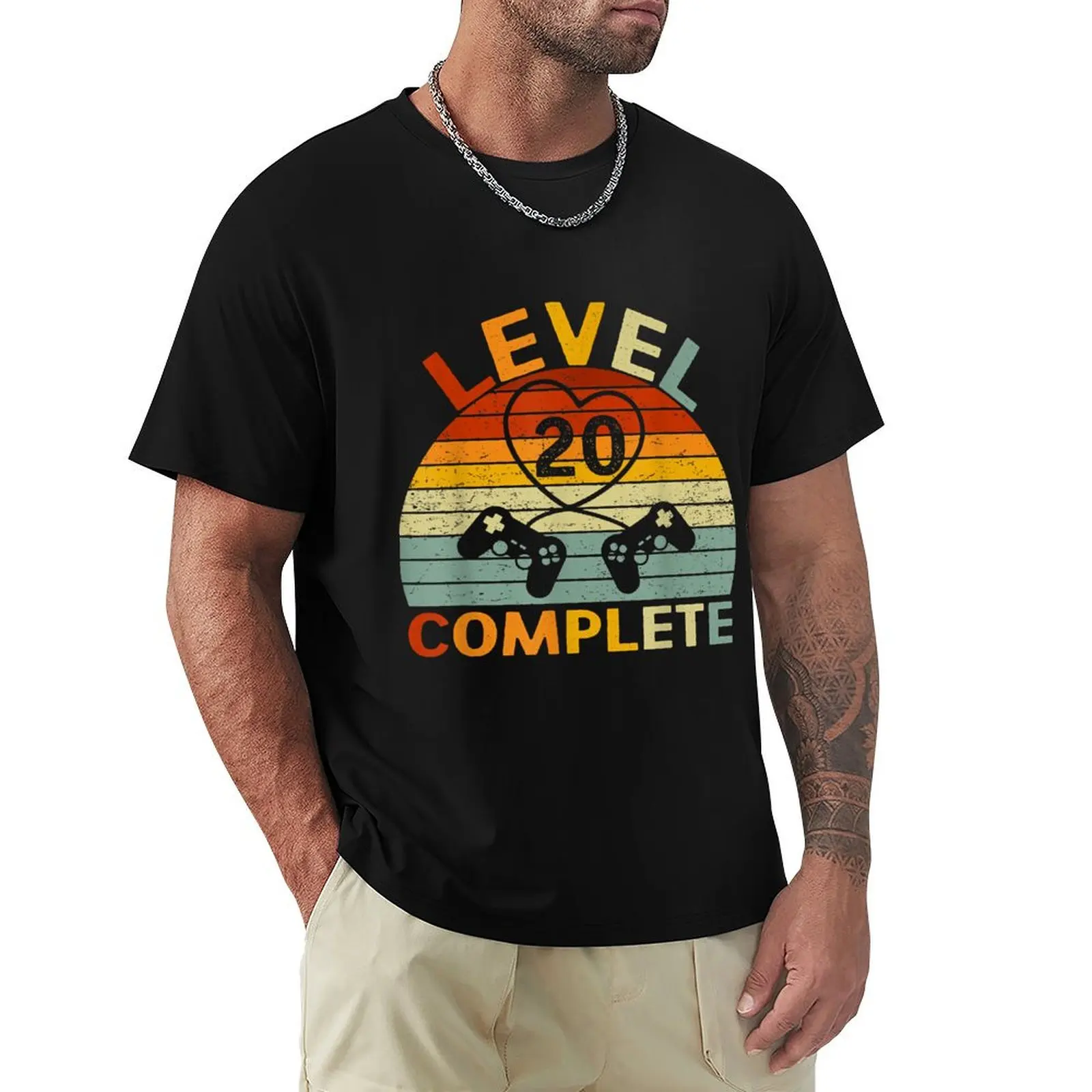 

Level 20 Complete Gamers Couple 20th Wedding Anniversary T-Shirt football t shirt T-shirts man workout shirts for men