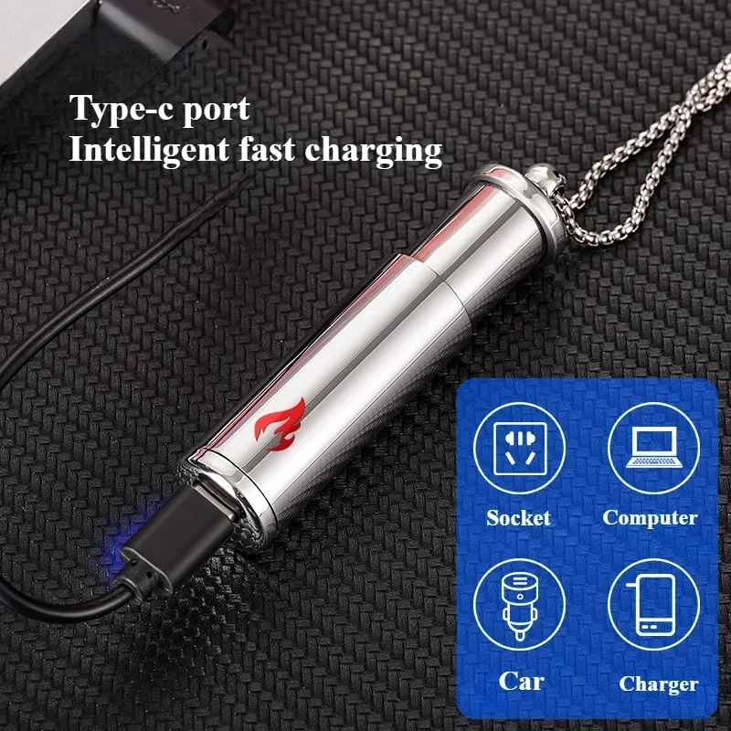 Outdoor Creative Tungsten Lighter Intelligent Voice Control Ignition USB Charging Windproof Cigarette Lighter Men's Gifts