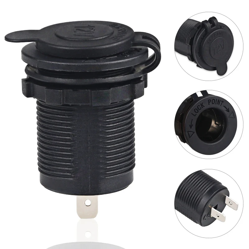 4 Colors Cigarette Lighter Socket 12V-24V Waterproof Plug Power Outlet Adapter Car Accessories for Marine Boat Motorcycle Truck