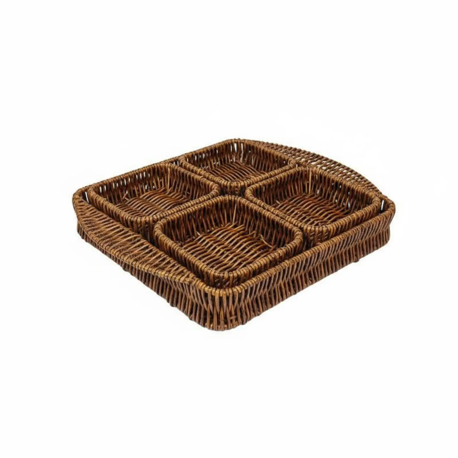 4 Compartment Snack Serving Platter Multi-Section Design Household Storage