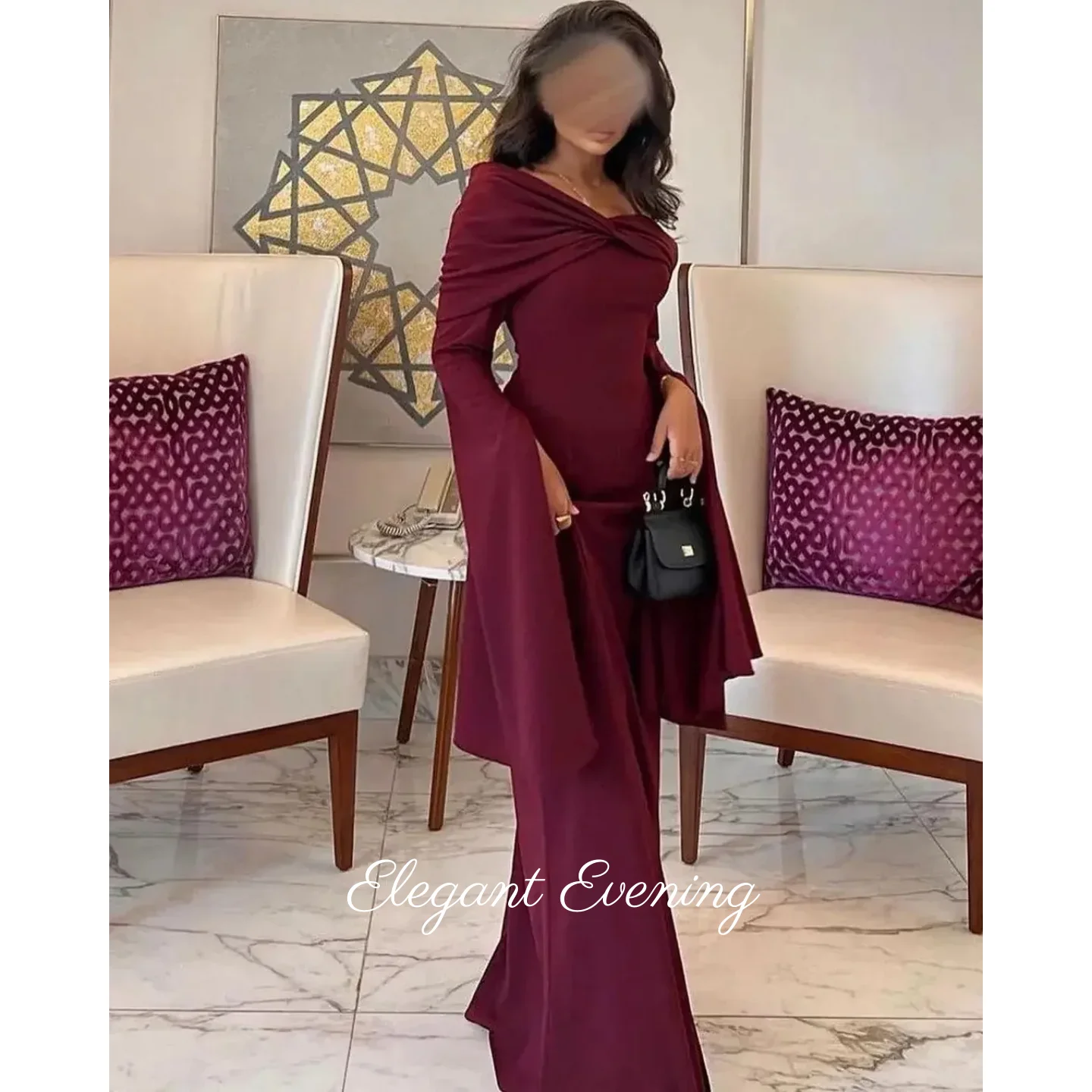

New Evening Party Gown Off Shoulder Prom Dresses Woman Sleeveless Floor-Length Formal Occasion Vestidos Para Mujer Customized