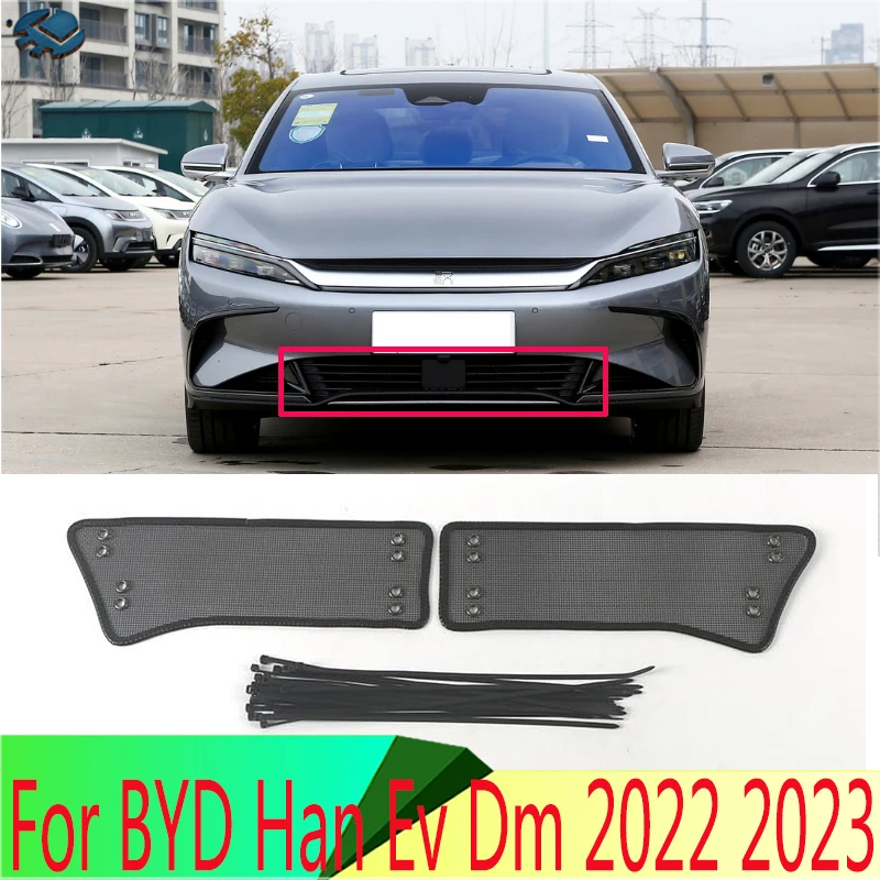 

Защитная сетка для передней решетки радиатора для BYD Han Ev Dm 2022 2023, передняя решетка для решетки радиатора, аксессуары из нержавеющей стали