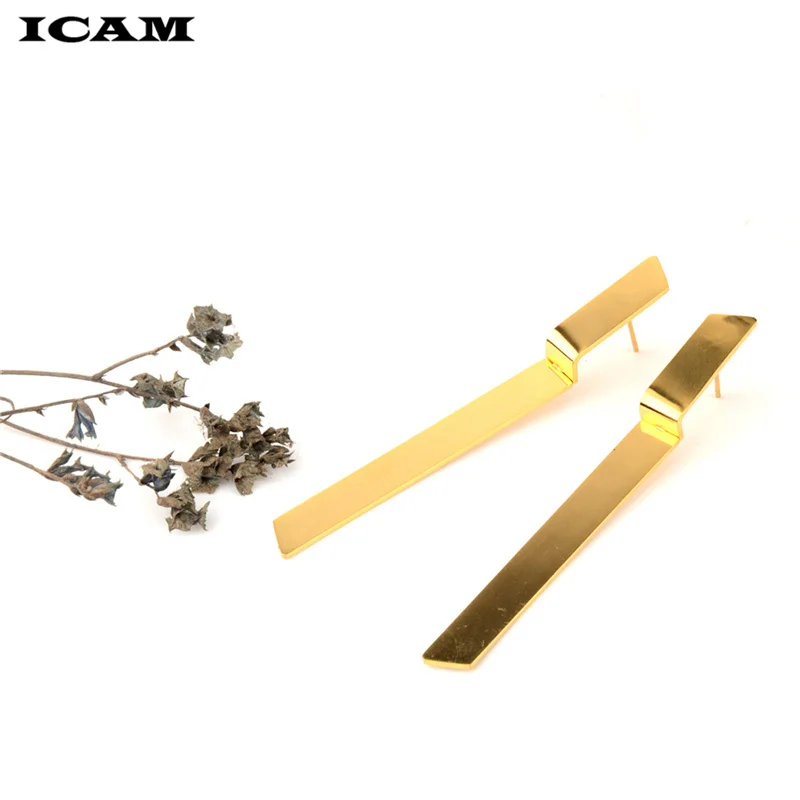ICAM Hot Sale Geometry Earrings For Women Jewelry  Long Rod Lightening Pendant Earring Oorbellen Brincos Ladies Gifts Bijoux