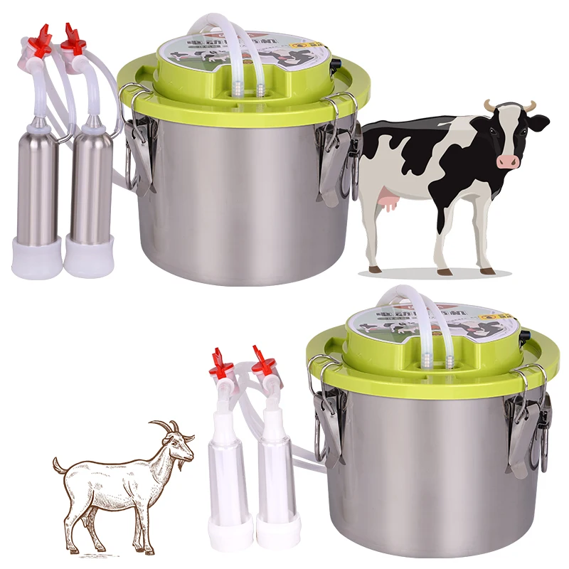 

8L Automatic Electric Cow Goat Milking Machine Portable one-piece milking machine for cattle and goat Livestock