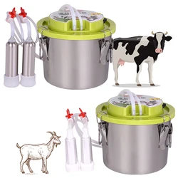 8L Automatic Electric Cow Goat Milking Machine Portable one-piece milking machine for cattle and goat Livestock