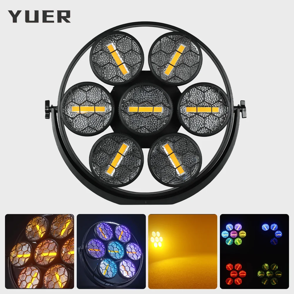 

Светодиодный прожектор 7x50W с эффектом стробоскопа, RGB COB LED, DMX512 для дискотек, KTV, вечеринок, концертов, свадеб, театров