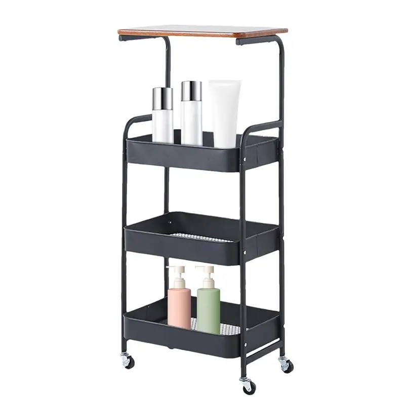 Slim Storage Cart Multi-Layer Rolling Cart On Wheels Kitchen Storage Shelf Silent Utility Cart With High Load-Bearing Capacity