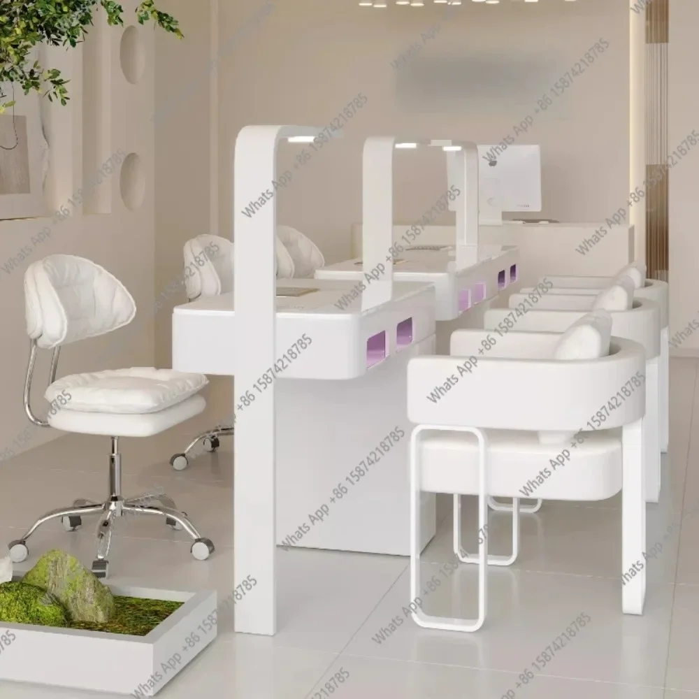A69 Modern Drawer Nail Desk Led Light Manicure Tables Nail Salon Vacuum Cleaner Estetista Replica Tavolo Manicure Hotel Furnitur
