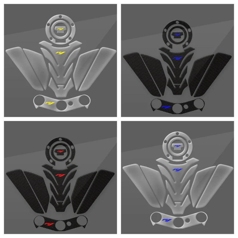 3D Epoxy resin Sticker Motorcycle Tank pad Protector  Fit For  YZF R1 YZFR1 2002-2006 2005 Triple Tree Upper Clamp Decals