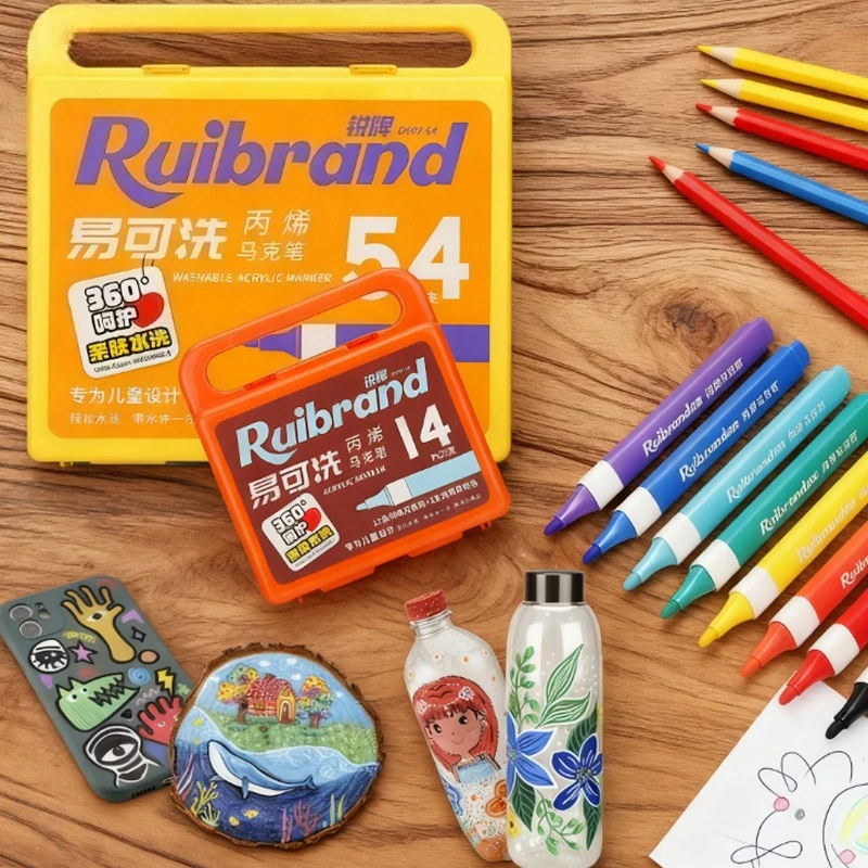 

14/28/42/54 шт. набор акриловых маркеров, не легко выцветает, штабелируемые, моющиеся для рисования граффити, украшения ручной работы «сделай сам»