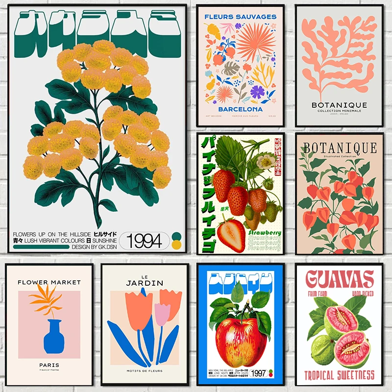 

Японский абстрактный лимон, яблоко, фрукты, печать на холсте, минималистичные линии, ваза для цветов, настенный художественный постер для современной гостиной, домашний декор