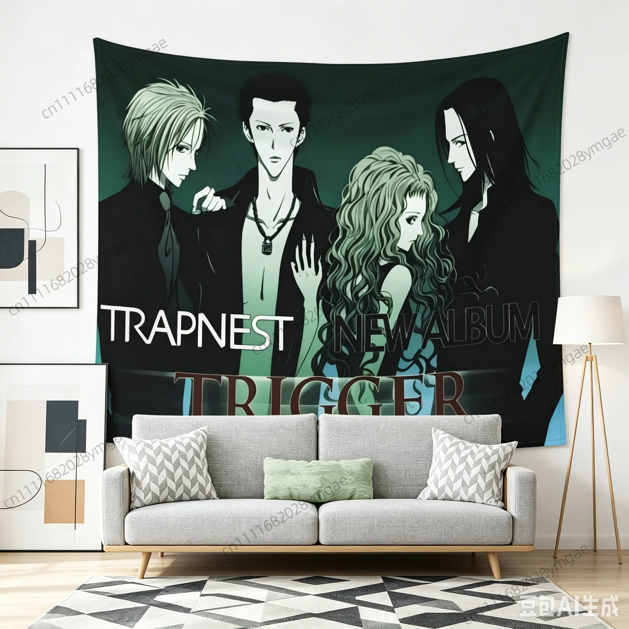 Unique Anime Tapestry NANA Trapnest Band Music Flags Wall Hanging Tapestries Aesthetic Bedroom Background Cloth Fan Banner Decor