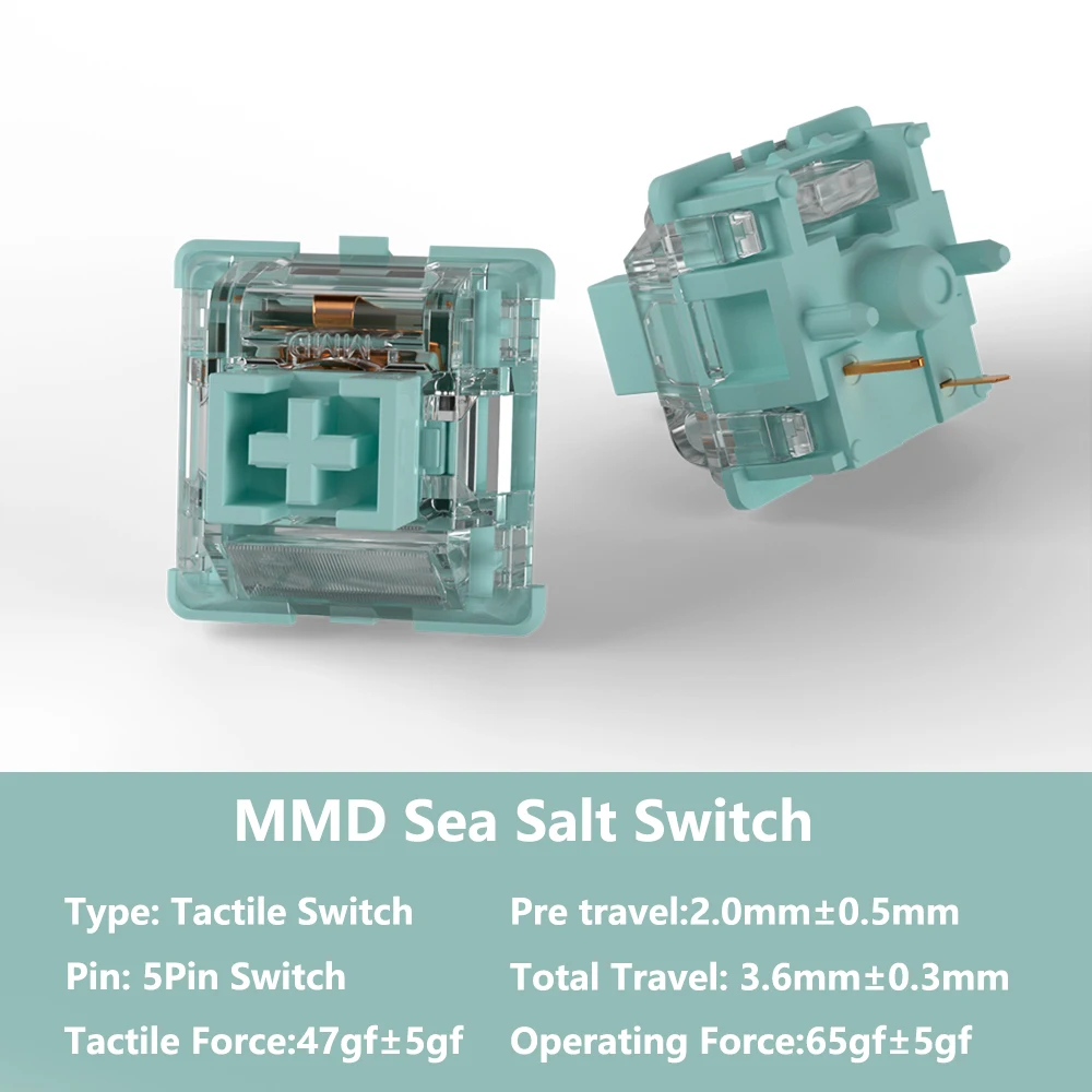 MMD Sea Salt Switch 5pin Tactile Switches For Mechanical Keyboard Custom DIY MX Cherry RGB Switch Hot-Swap Fit GMK67 GK61