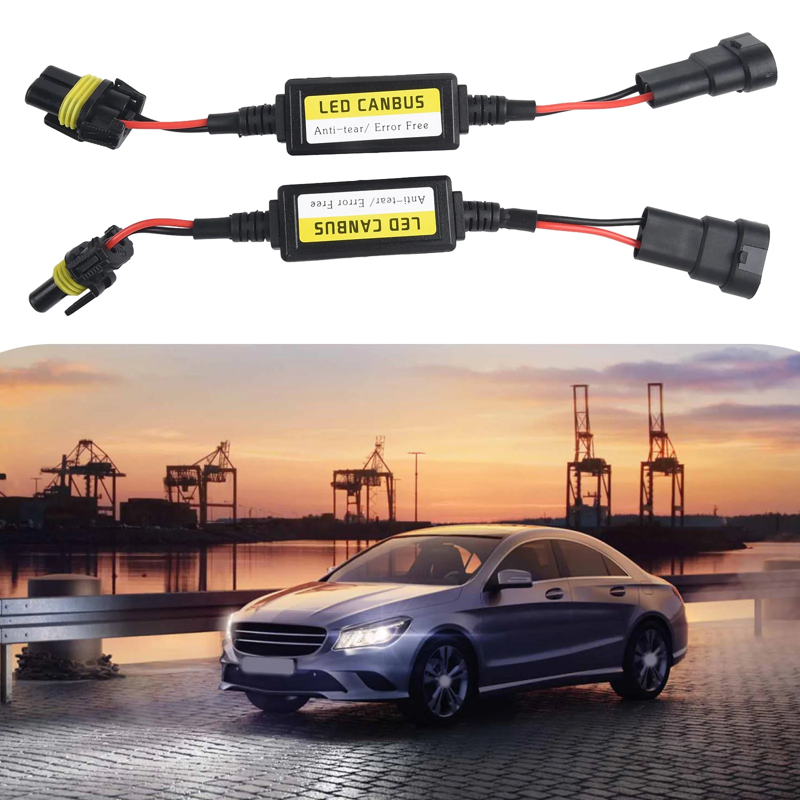 2 Pack LED Headlight Canbus Decoder 9005/9006 Easy Install Flicker Resistor Canceller Cancel Error message & Radio Interference